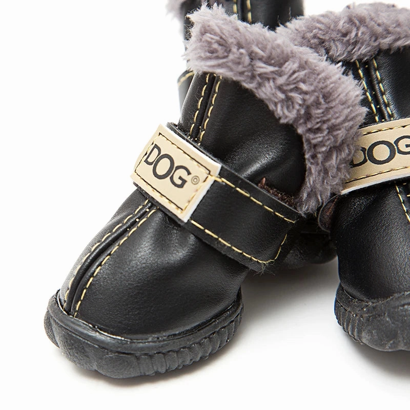4 Pcs/sets Winter Pet Dog Shoes For Small Dogs Warm Leather Puppy Dog Snow Boots Waterproof Chihuahua Pug Cat Shoes Pet Products