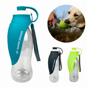 580ml Portable Pet Dog Water Bottle Soft Silicone Leaf Design Travel Dog Bowl For Puppy Cat Drinking Outdoor Pet Water Dispenser