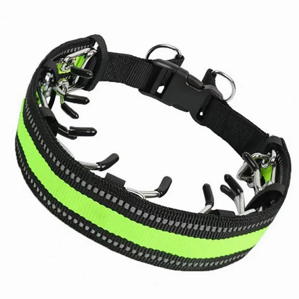 Adjustable Dog Prong Collar with Quick Release Buckle Safe Effective Training Pet Collar for Small to Large Dogs