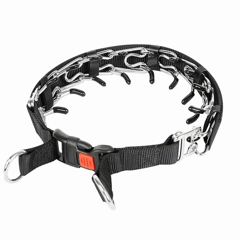 Adjustable Dog Prong Collar with Quick Release Buckle Safe Effective Training Pet Collar for Small to Large Dogs