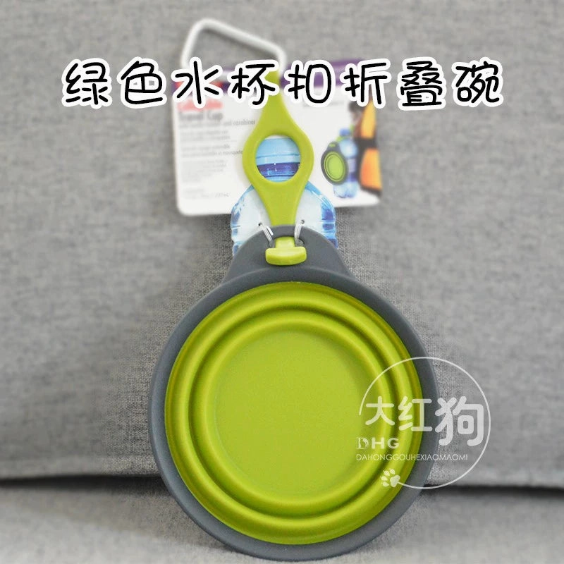 American Dexas Pet Outing Folding Bowl Water Bowl Food Bowl Dual-Use Portable Dog Cat Bowl Shiba Inu Outdoor Drinking Water