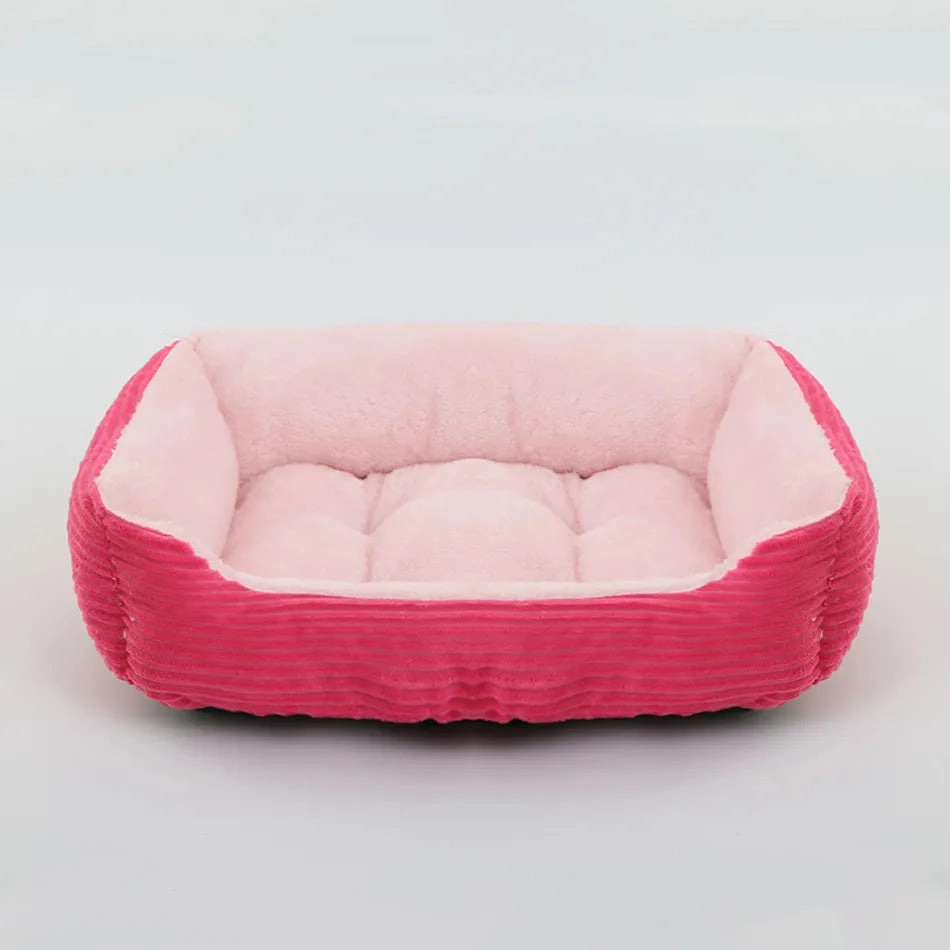 Bed for Dog Cat Pet Square Plush Kennel Medium Small Dog Sofa Bed Cushion Pet Calming Dog Bed House Pet Supplies Accessories