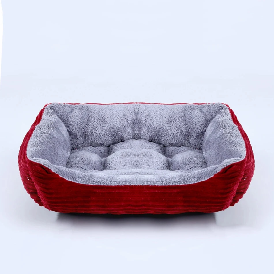 Bed for Dog Cat Pet Square Plush Kennel Medium Small Dog Sofa Bed Cushion Pet Calming Dog Bed House Pet Supplies Accessories