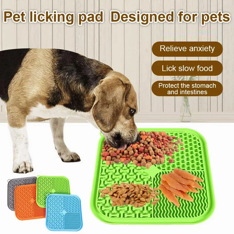 Cat Dog Slow Food Mat Pet Lick Silicone Mat Dog Feeder Supplies Suction Cup Slow Food Mat Dog Bathing Distraction