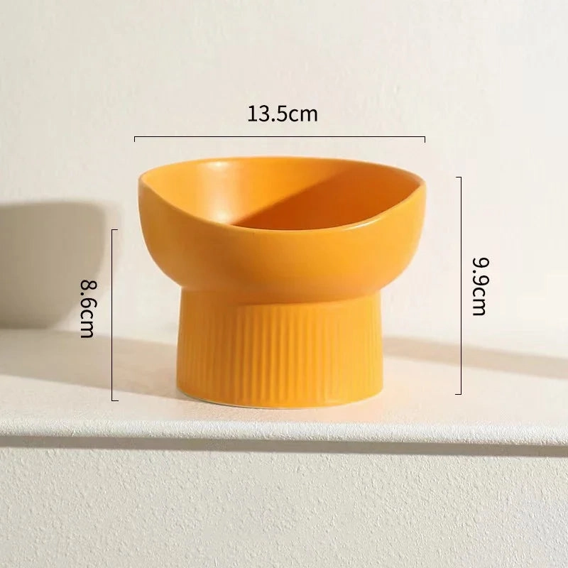 Cat Nordic Style Food Water Bowl Pet Animal Ceramic Eating Dishes High Foot Raised Puppy Cats Matte Bowls Elevated Dog Bowls