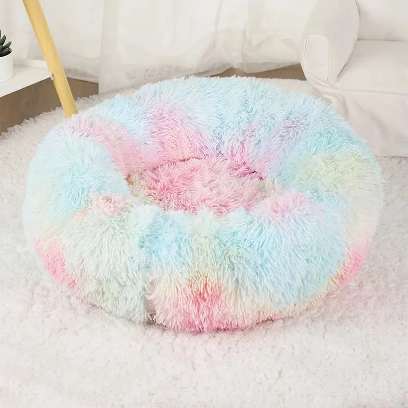 Dog Bed Donut Big Large Round Basket Plush Beds for Dogs Medium Accessories Fluffy Kennel Small Puppy Washable Pets Cat Products