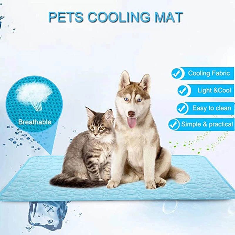 Dog Cooling Mat Summer Pad Mat For Dogs Cat Blanket Sofa Breathable Pet Dog Bed Summer Washable For Small Medium Large Dogs Car