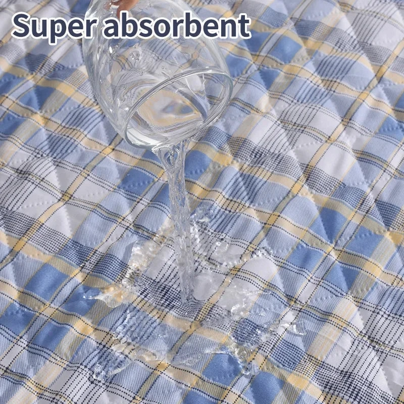 Dog Pee Pad Washable Absorbent Reusable Plaid Style Pet Training Mat Home Outdoor Seat Cover Dog Toilet Mat ?? ?? ????
