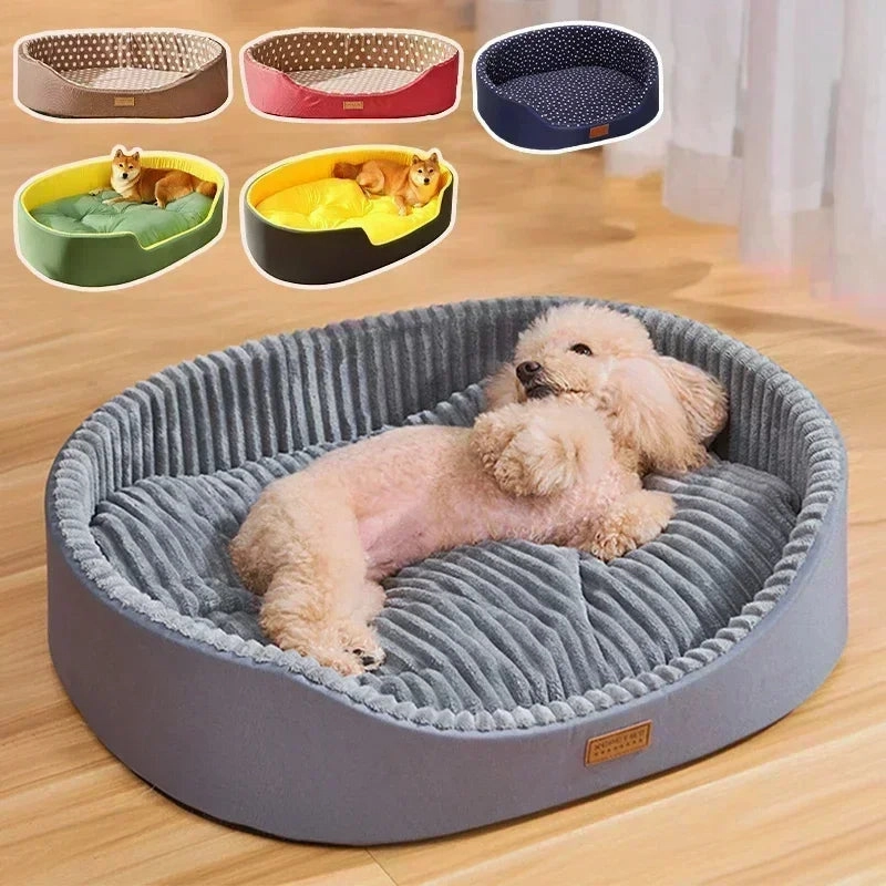 Double-Side Pet Dog Bed Anti Slip Cat Basket High Fence Dog House Pet Sleeping Cushion for Small Medium Large Dogs ????? perros