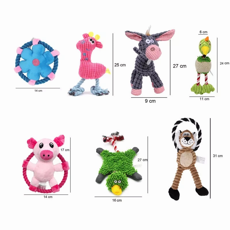Funny Pet Toy Animals Shape Chew Toys For Dogs Squeaker Puppy Squeak Molar Dog Toy Interactive Training Dog Accessories