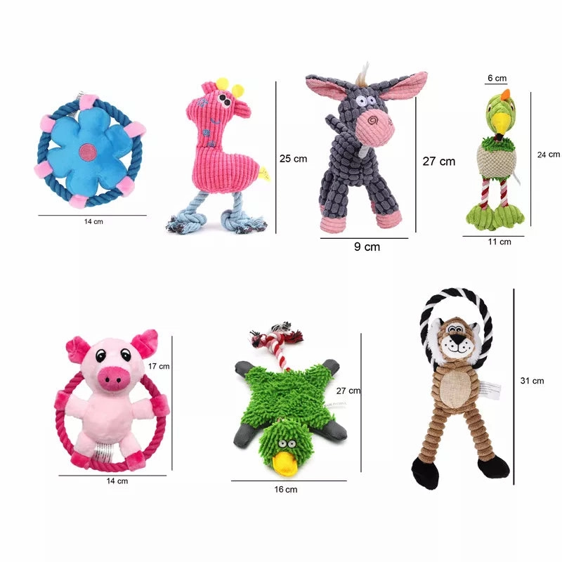 Funny Pet Toy Animals Shape Chew Toys For Dogs Squeaker Puppy Squeak Molar Dog Toy Interactive Training Dog Accessories