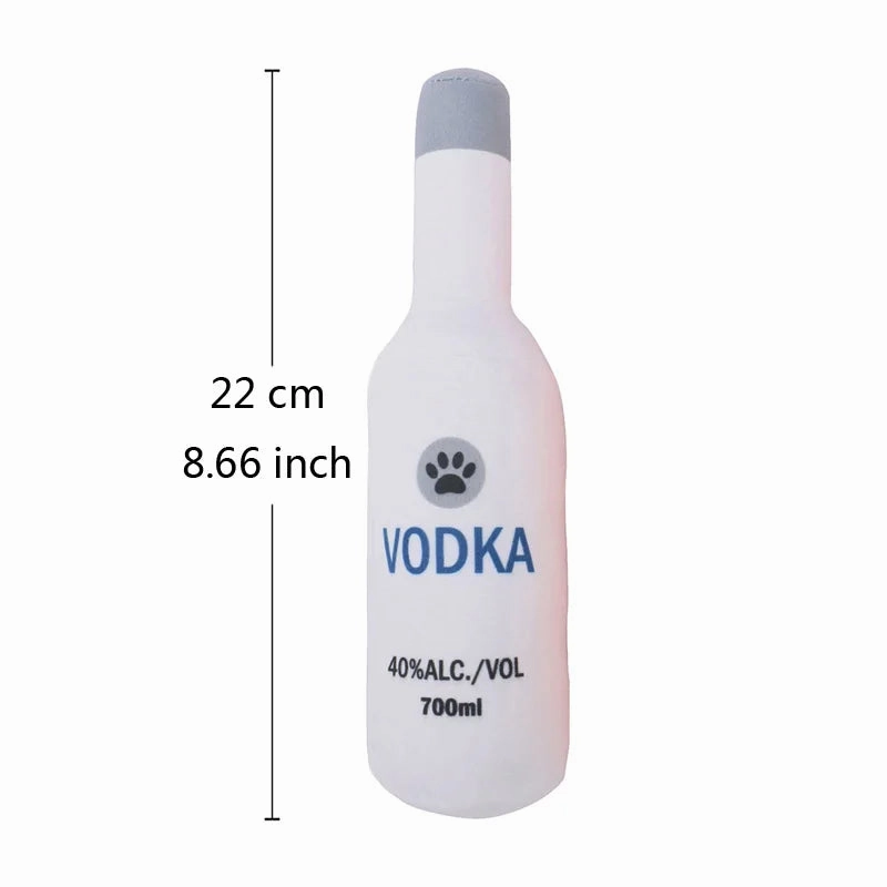 Funny Plush Toys for Dog Squeaky Beer Bottle Food Shape Dog Toy Bite-Resistant Winebottle Chew Toy Pet Supplies Interactive Toys