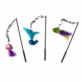 JW Wanderfuls Cat Toy Wand Assorted Colors