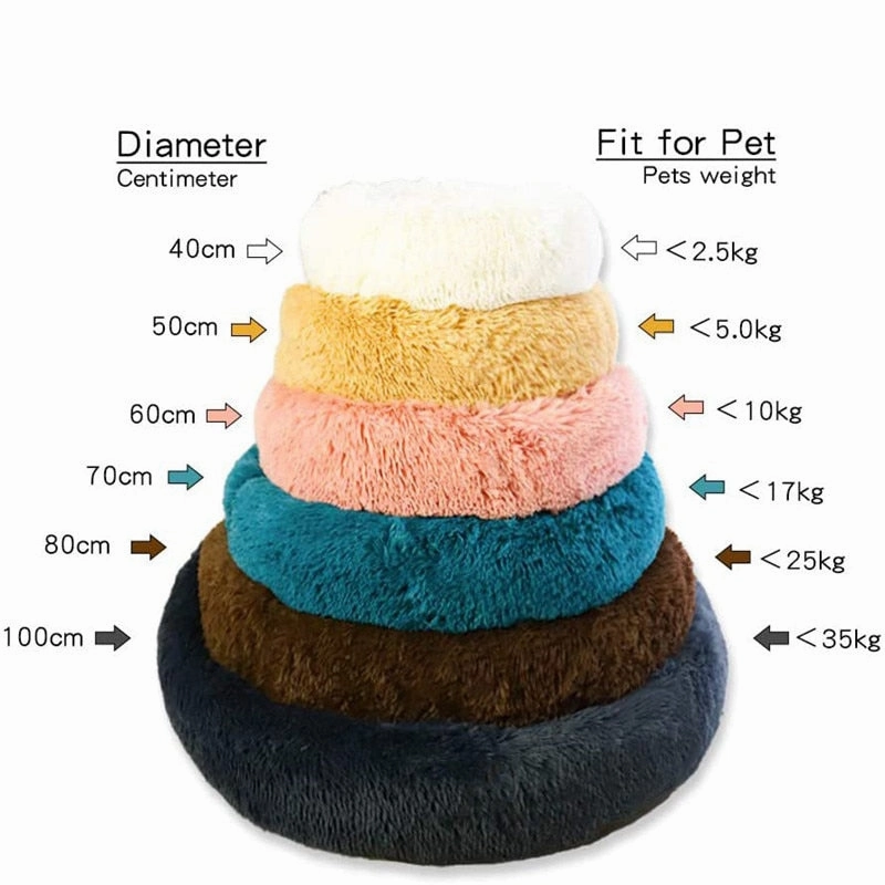 Pet Dog Bed Comfortable Donut Round Dog Kennel Ultra Soft Washable Dog and Cat Cushion Bed Winter Warm Sofa