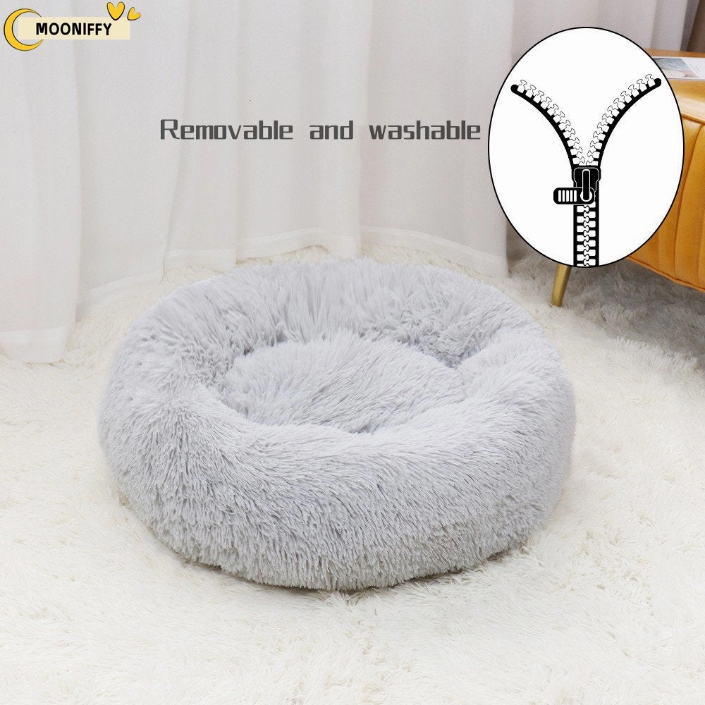 Pet Dog Bed Comfortable Donut Round Dog Kennel Ultra Soft Washable Dog and Cat Cushion Bed Winter Warm Sofa
