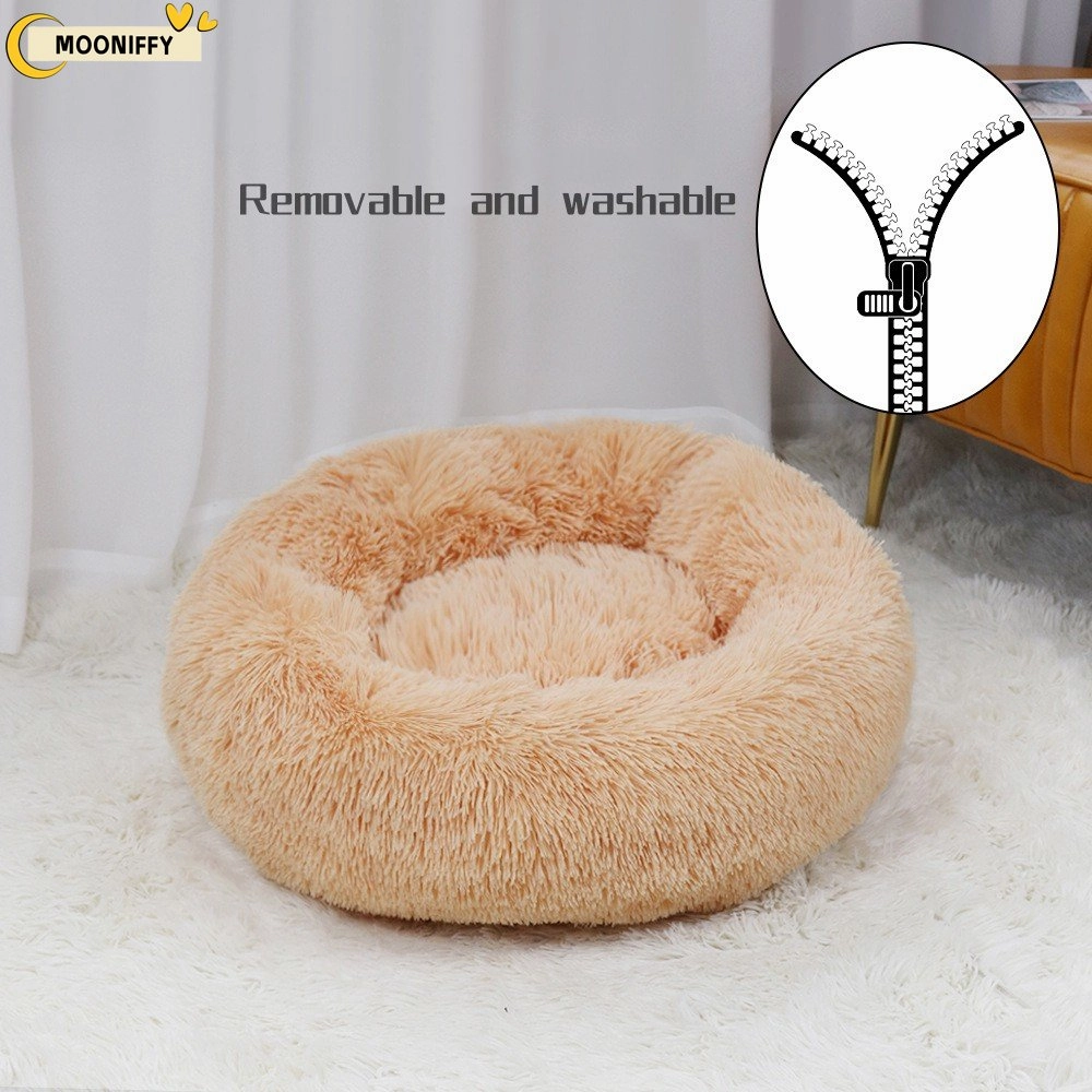 Pet Dog Bed Comfortable Donut Round Dog Kennel Ultra Soft Washable Dog and Cat Cushion Bed Winter Warm Sofa