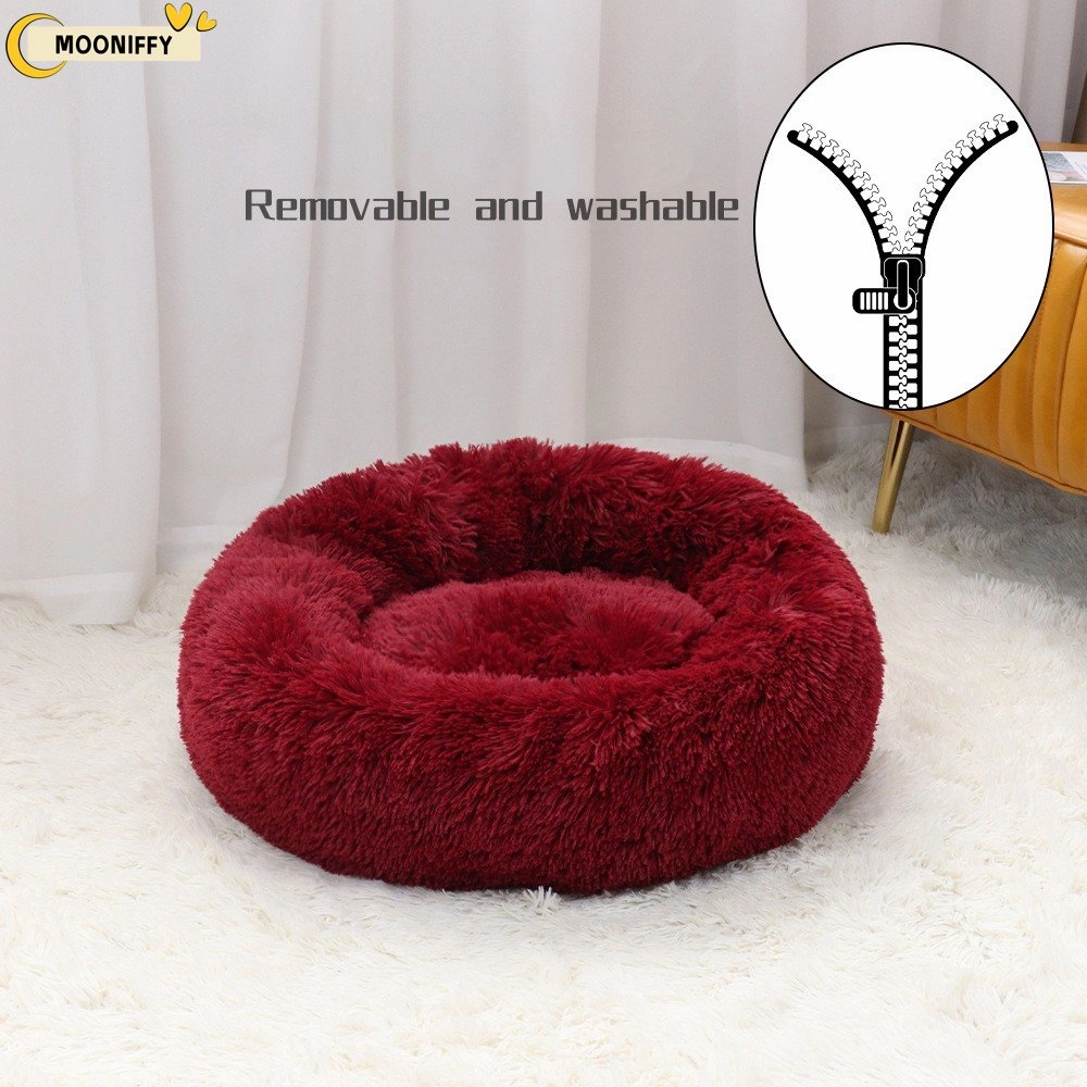 Pet Dog Bed Comfortable Donut Round Dog Kennel Ultra Soft Washable Dog and Cat Cushion Bed Winter Warm Sofa