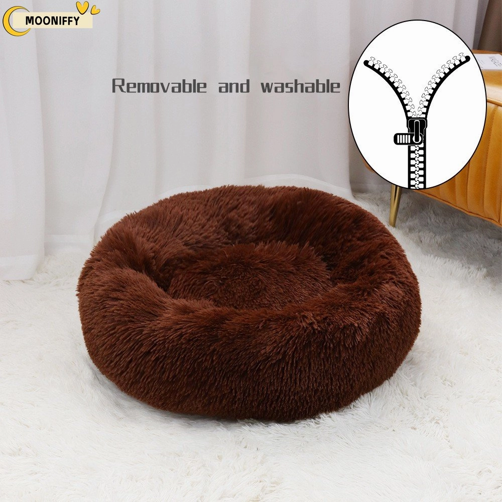 Pet Dog Bed Comfortable Donut Round Dog Kennel Ultra Soft Washable Dog and Cat Cushion Bed Winter Warm Sofa