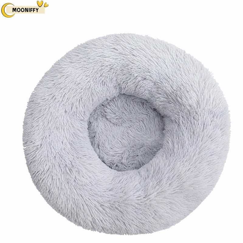 Pet Dog Bed Comfortable Donut Round Dog Kennel Ultra Soft Washable Dog and Cat Cushion Bed Winter Warm Sofa
