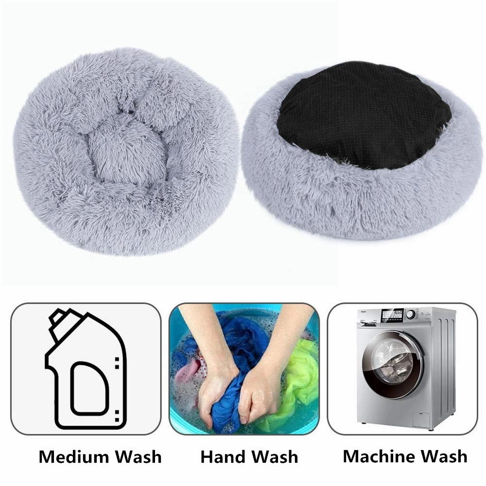 Pet Dog Bed Comfortable Donut Round Dog Kennel Ultra Soft Washable Dog and Cat Cushion Bed Winter Warm Sofa