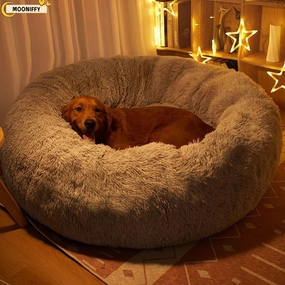 Pet Dog Bed Comfortable Donut Round Dog Kennel Ultra Soft Washable Dog and Cat Cushion Bed Winter Warm Sofa