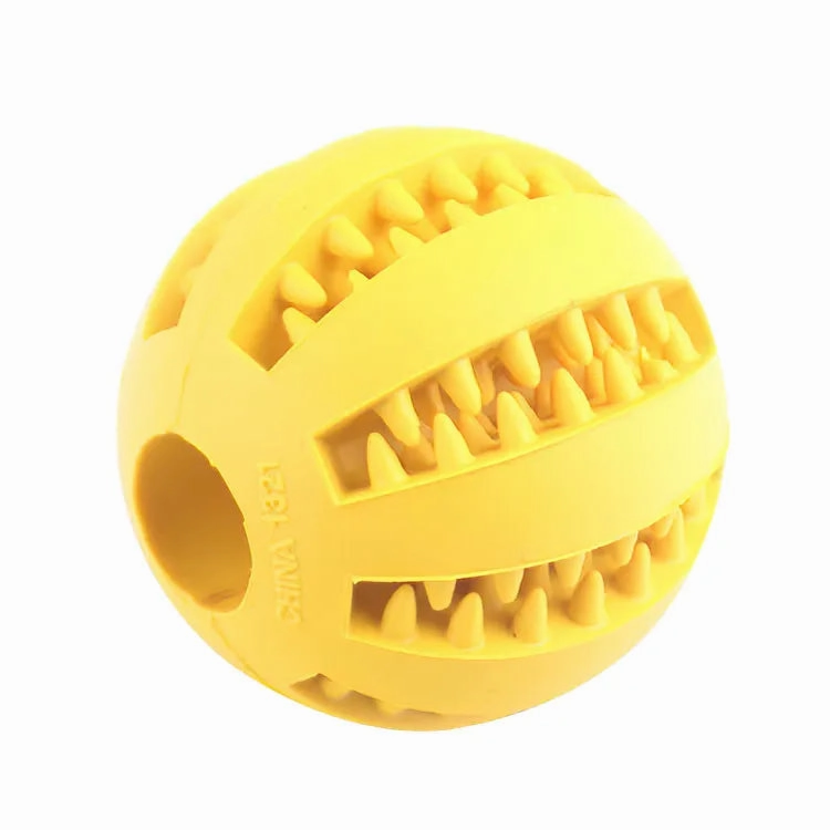 Pet Dog Interactive Toy 7cm Dogs Natural Rubber Ball Leaking Ball Tooth Clean Balls for Dog Cat Chew Toys accesorios para perro