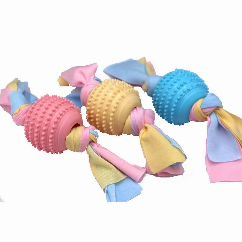 Pet Dog Toy Ball Molar Clean Teeth for Small Dog Puppy Teething Chew Toys Dog Accessories Cute Puppy Rope Toys 1pc