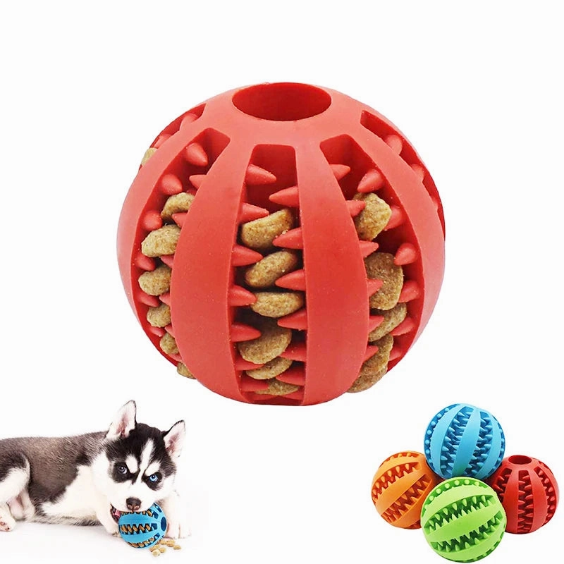 Pet Dog Toy Interactive Rubber Balls for Small Large Dogs Puppy Cat Chewing Toys Pet Tooth Cleaning Indestructible Dog Food Ball