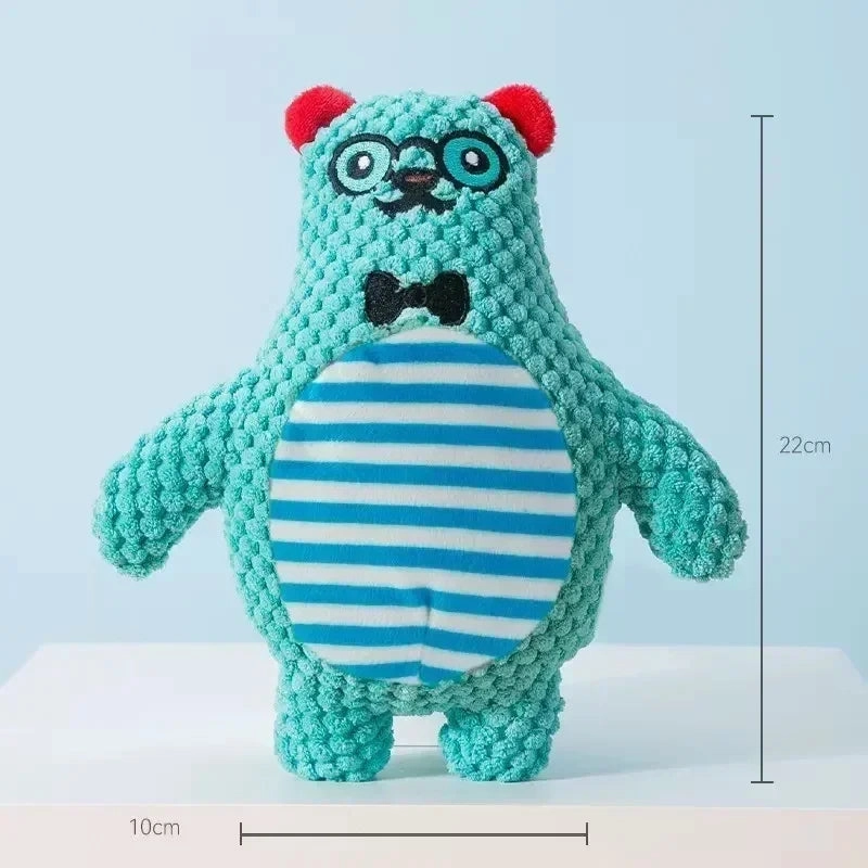 Pet Plush Toy Cat Dog Puzzle Toy Cute Animals Bite Resistant Interactive Squeaky Pet Dog Teeth Cleaning Chew Toy Pet Supplies