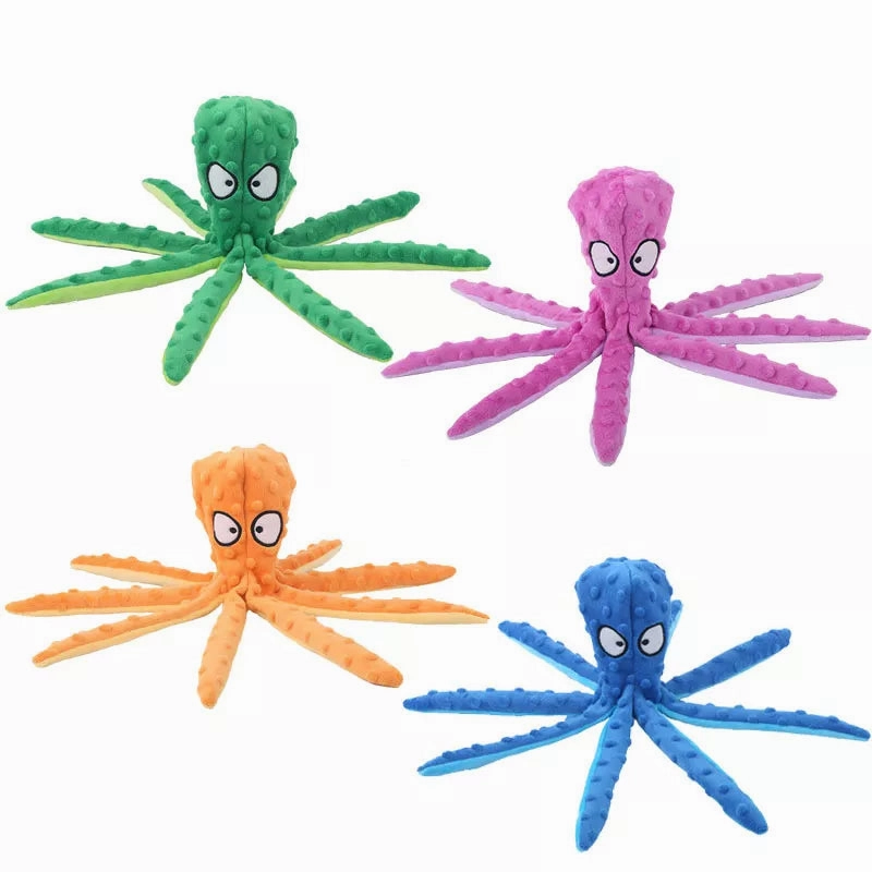 Pet Plush Toy Cat Dog Voice Octopus Shell Puzzle Toy Bite Resistant Interactive Pet Dog Teeth Cleaning Chew Toy Pet Supplies