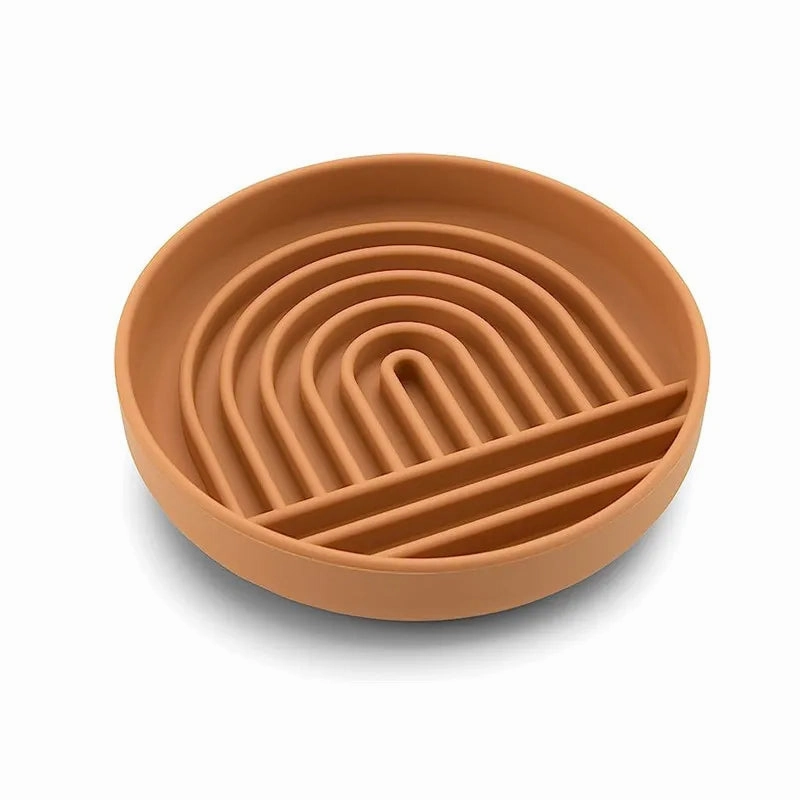 Pet supplies Slow Food  Bowl Cat Anti-Knockover Anti-Slip Food Bowl Puppy Anti-choking Silicone Toy Food Plate