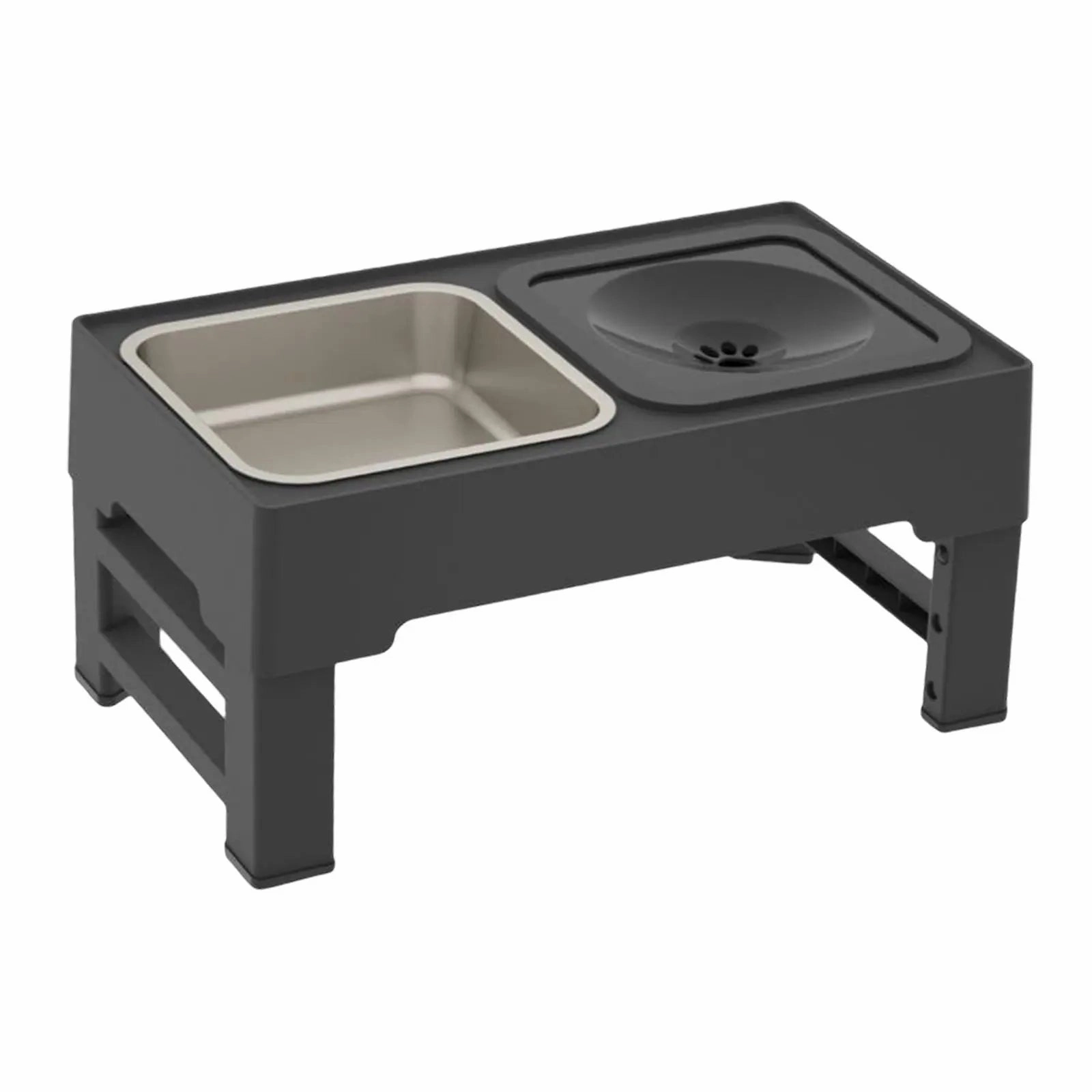 Pets Bowls Dog Double Bowls Stainless Stand Adjustable Height Pet Feeding Dish Bowl Big Dog Elevated Food Water Feeders for Dogs
