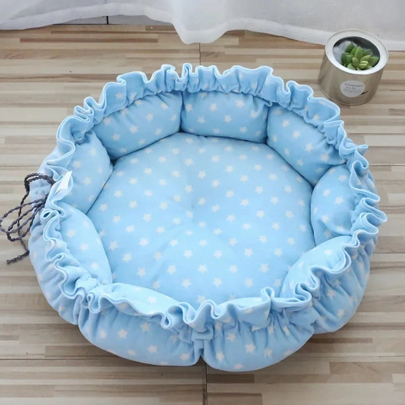 Round Dog Cat Bed Dount Basket Warm Plush Cats Cushion Pet Bag Mat Winter House Soft Nest Puppy Sleeping Sofa for Small Dogs Cat