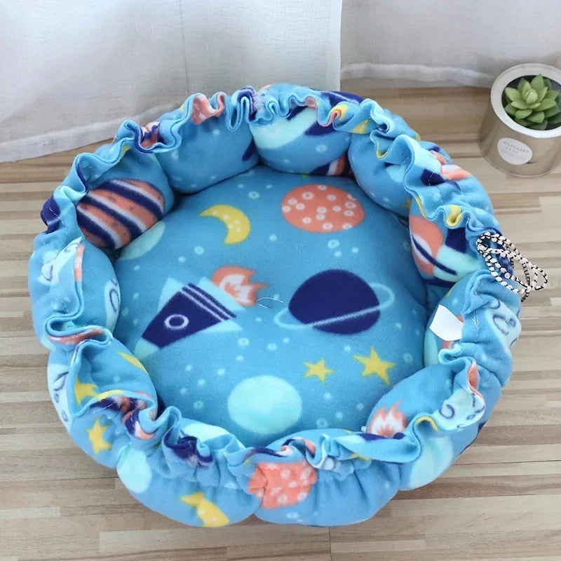 Round Dog Cat Bed Dount Basket Warm Plush Cats Cushion Pet Bag Mat Winter House Soft Nest Puppy Sleeping Sofa for Small Dogs Cat