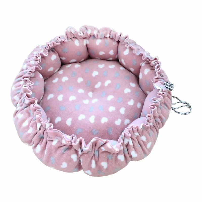 Round Dog Cat Bed Dount Basket Warm Plush Cats Cushion Pet Bag Mat Winter House Soft Nest Puppy Sleeping Sofa for Small Dogs Cat