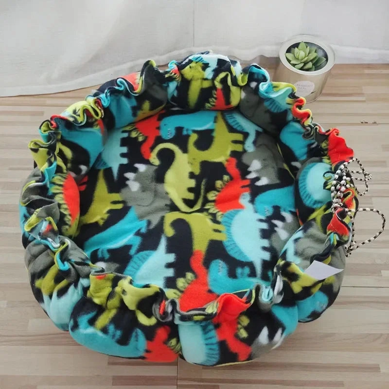 Round Dog Cat Bed Dount Basket Warm Plush Cats Cushion Pet Bag Mat Winter House Soft Nest Puppy Sleeping Sofa for Small Dogs Cat