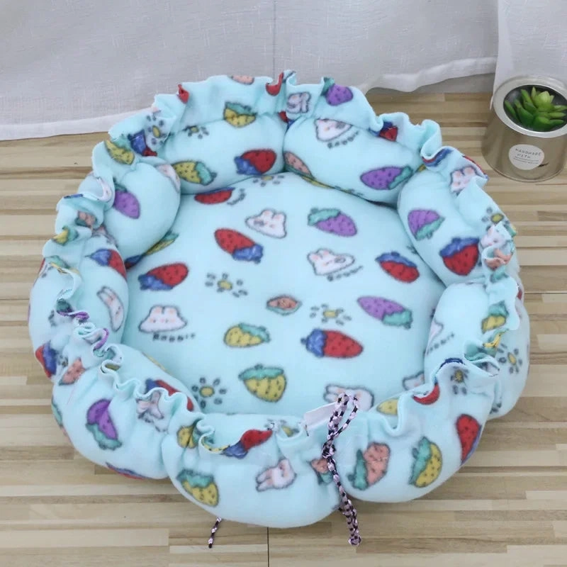 Round Dog Cat Bed Dount Basket Warm Plush Cats Cushion Pet Bag Mat Winter House Soft Nest Puppy Sleeping Sofa for Small Dogs Cat