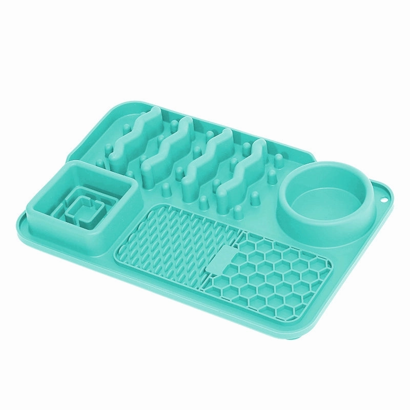 Silicone Pet Placemat Dog Bowl Licking Mat Cat Slow Feeding Bowl Smell Feeder Non Slip Anti-Choke Anti-Tumble Food Basin