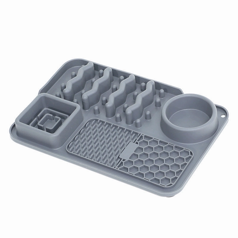 Silicone Pet Placemat Dog Bowl Licking Mat Cat Slow Feeding Bowl Smell Feeder Non Slip Anti-Choke Anti-Tumble Food Basin
