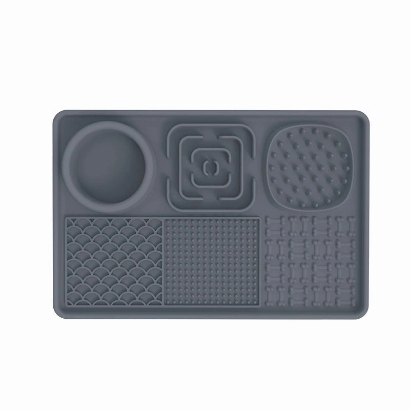 Silicone Pet Placemat Dog Bowl Licking Mat Cat Slow Feeding Bowl Smell Feeder Non Slip Anti-Choke Anti-Tumble Food Basin