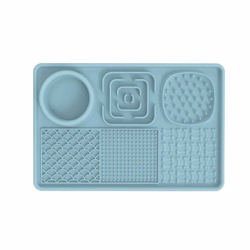 Silicone Pet Placemat Dog Bowl Licking Mat Cat Slow Feeding Bowl Smell Feeder Non Slip Anti-Choke Anti-Tumble Food Basin
