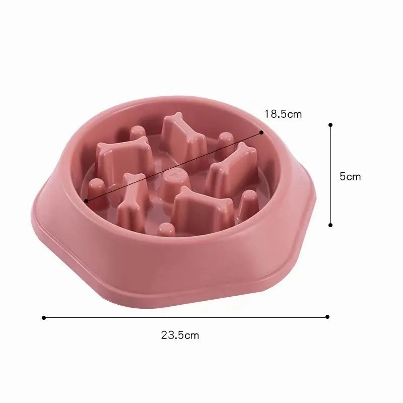 Slow Food Bowl for Small Dogs Choke-proof Slow Eating Pet Feeder Bowls Non-slip Puppy Cats Food Container PP Plate Pet Supplies