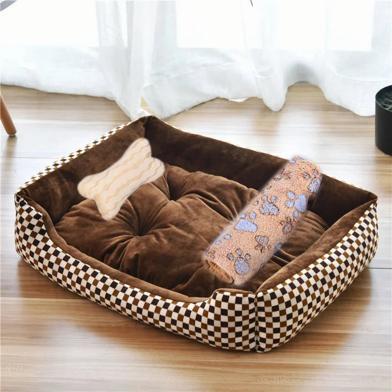 Small Large Dog Pet Cat Sofa BedCat Dog Bed Sofa Set Puppy Sleep Cushion Dog Cat Soft Plush Kennel Mat Pad