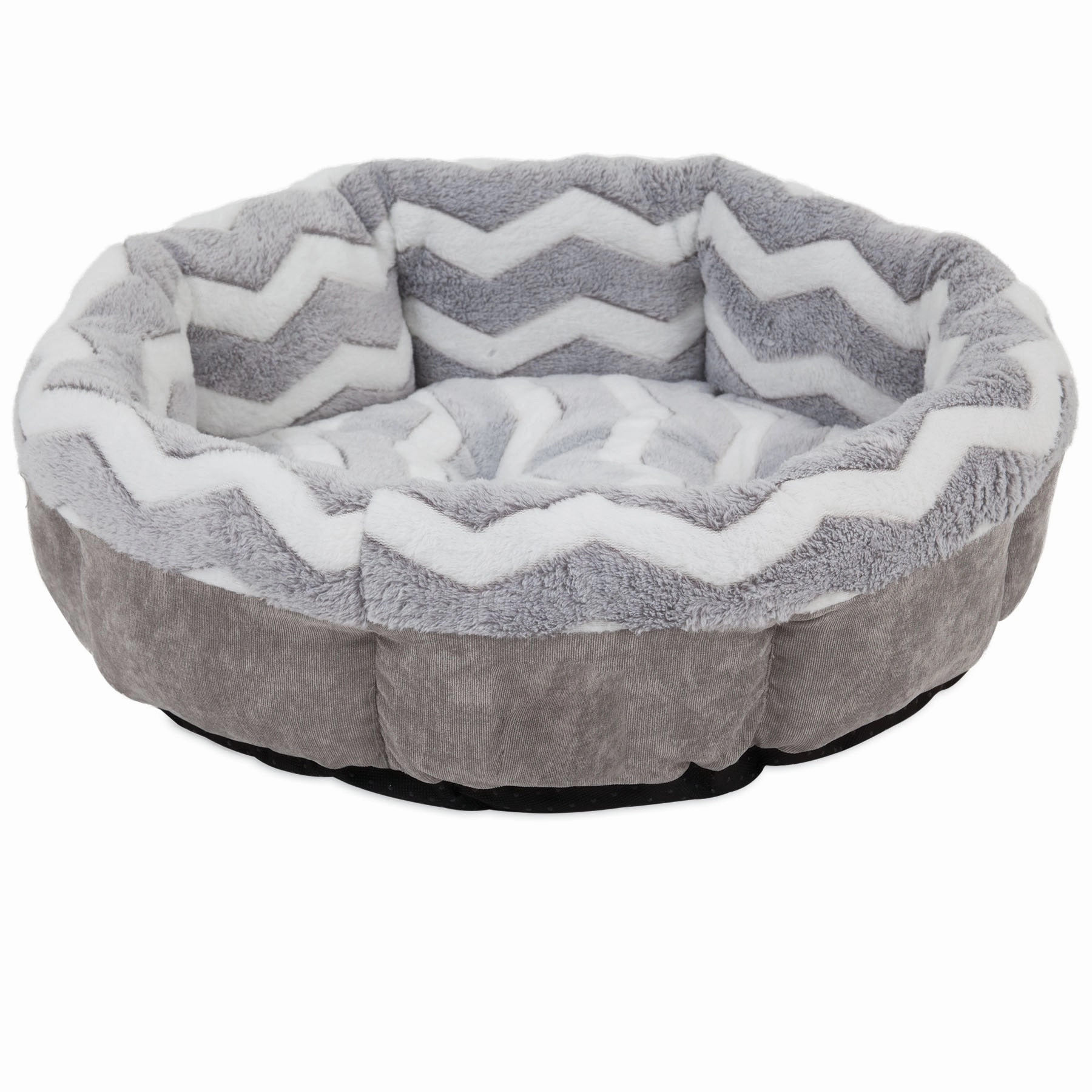 SnooZZy Round Shearling Bolster Dog Bed