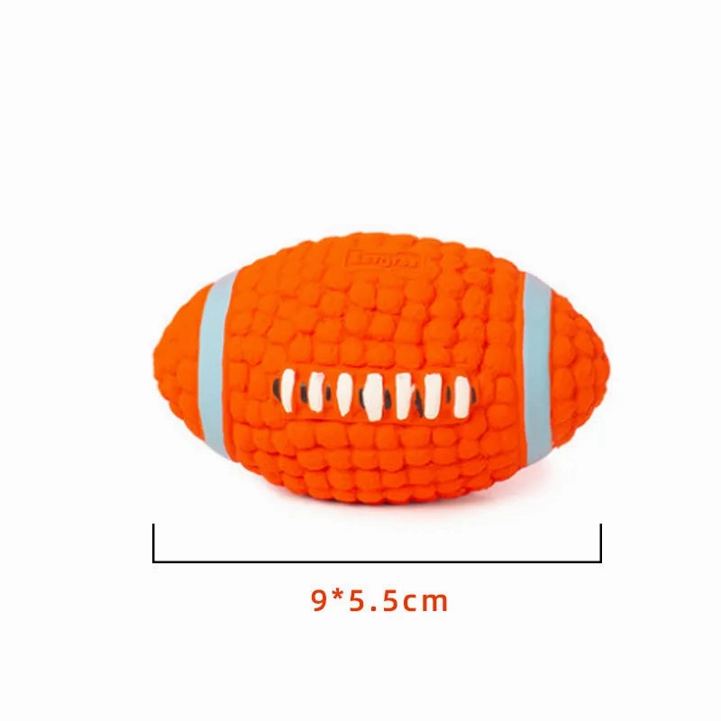 Squeaky Dog Toys Natural Latex Footballs Soft Bouncy Durable For Small Medium Large Dogs Interactive Chew Fetch Play Dog Toy