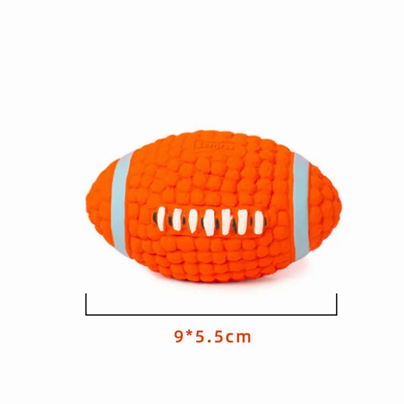 Squeaky Dog Toys Natural Latex Footballs Soft Bouncy Durable For Small Medium Large Dogs Interactive Chew Fetch Play Dog Toy