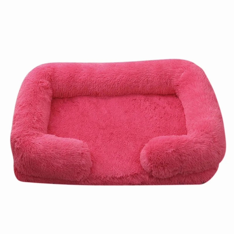 Winter Rectangular Large Dog Beds Washable Plush Fluffy Dog Cat Bed Mat Pet Cushion Big Medium Kennel House camas para perro