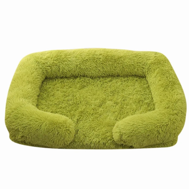 Winter Rectangular Large Dog Beds Washable Plush Fluffy Dog Cat Bed Mat Pet Cushion Big Medium Kennel House camas para perro