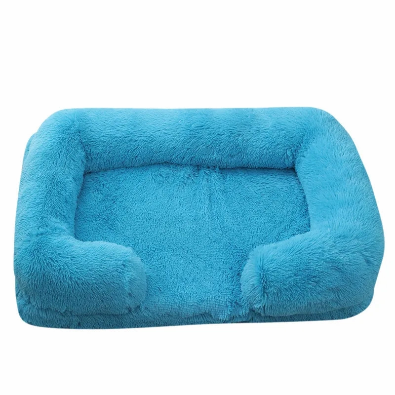 Winter Rectangular Large Dog Beds Washable Plush Fluffy Dog Cat Bed Mat Pet Cushion Big Medium Kennel House camas para perro