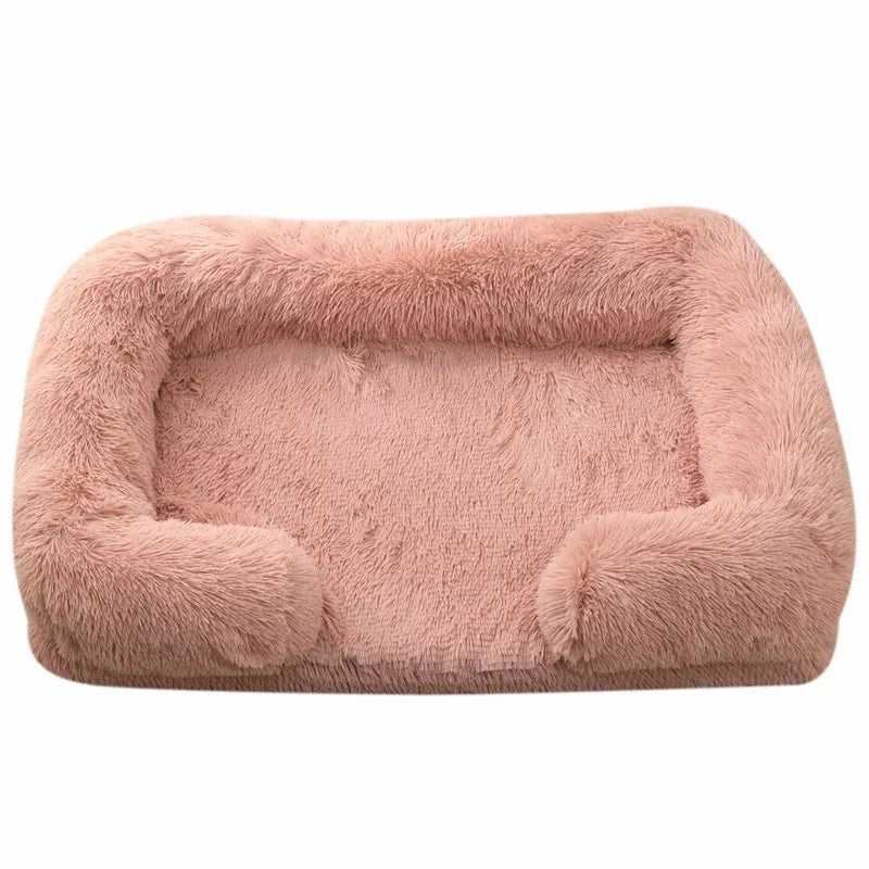 Winter Rectangular Large Dog Beds Washable Plush Fluffy Dog Cat Bed Mat Pet Cushion Big Medium Kennel House camas para perro